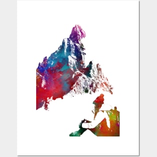 mountaineer climbing sport art #mountaineer #climbing #sport Posters and Art